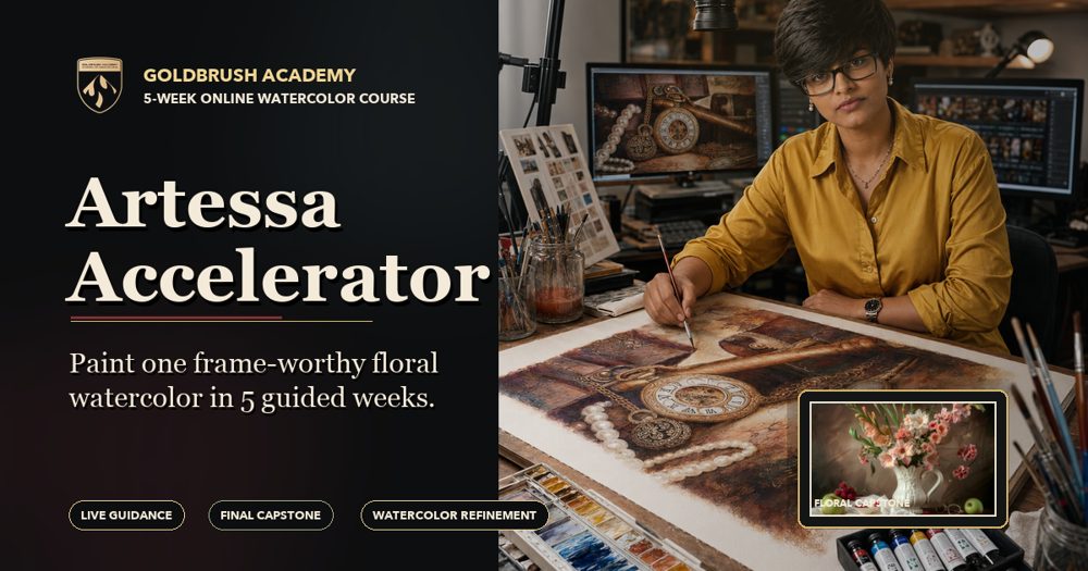 Artessa Accelerator: paint one frame-worthy floral watercolour in five guided weeks